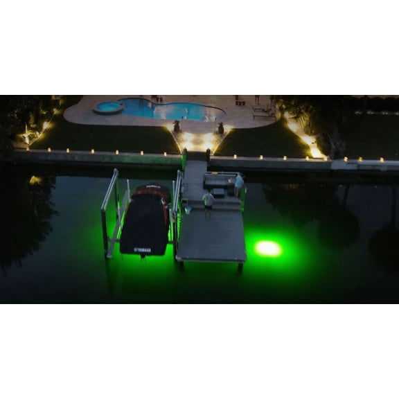 Underwater Dock Light, Brilliant Green 14,000 Lumens, Double Bulb Kit (28,000 Total Lumens)