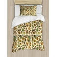 thumbnail image 1 of Underwater Duvet Cover Set, Ethnic Ocean Creatures Aquatic Starfish Sea Shells Cockleshell Pattern, Decorative 2 Piece Bedding Set with 1 Pillow Shams, Twin Size, Champagne Multicolor, by Ambesonne, 1 of 3