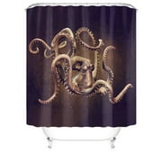 Underwater Escape: Octopus Shower Set with Non-Slip Rug & Toilet Cover for a Safe & Stylish Bath