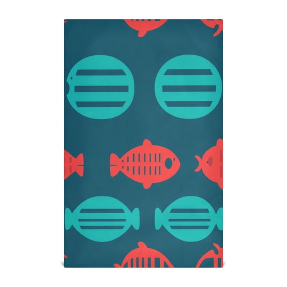 Underwater Fish Decorative Waffle Towel Kitchen Dishcloth 28x18in Multi-Use Tea Towel