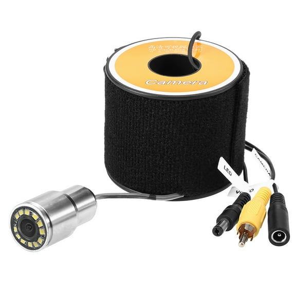 Underwater Fish Finder Camera, 1200TVL High Resolution, Stainless Steel Housing, Waterproof, Night  With 12 LED Lights, For Underwater Exploration, Lake Ocean Ice Fishing