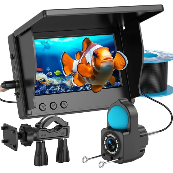 Underwater Fishing Camera 1080P HD, Portable Fish Finder with 4.3" LCD Display & Infrared Night Vision, IP68 Waterproof 5000mAh, 30M Cable - Ice Lake Boat Kayak Fishing