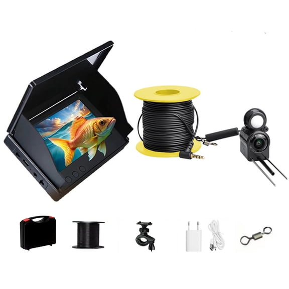 Underwater Fishing Camera 4.3 Inch IPS Monitor Ice Fishing Camera Waterproof Ice Fishing Fish Finder 15/20/30m Cable Fish Finder ,Essential Tool for Anglers