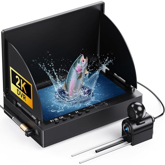 Underwater Fishing Camera 5 Inch, 1000TVL IPS Monitor Fish Finder, Wide Angle IP68 Waterproof, Infrared Night Vision with 65ft Cable for Ice, River and Boat-S1