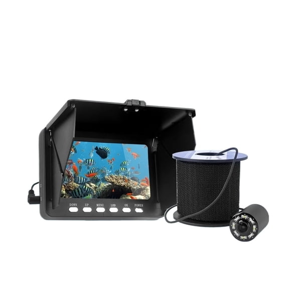 Underwater Fishing Camera 5-Inch 1080P IP68 Waterproof 20M Ice/Sea/River for Detection ,High Accuracy Identification