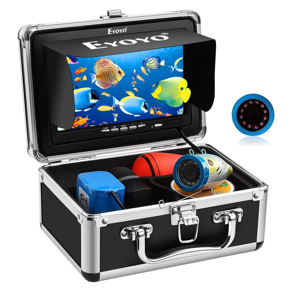 Underwater Fishing Camera 7 inch LCD Monitor Fish Finder Waterproof 1000TVL Fishing Camera 12pcs