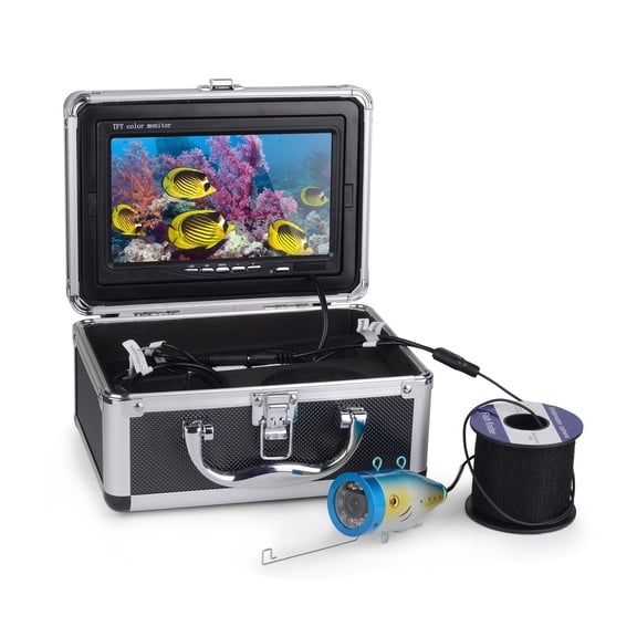Underwater Fishing Camera 7 inch LCD Monitor Fish Finder Waterproof Infrared Lights for Lake, Boat ,Power of Simple