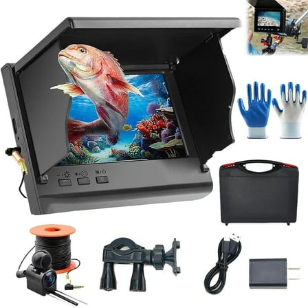 Underwater Fishing Camera, Fishing Monitor Underwater Camera, Waterproof Ice Fishing Camera Underwater with 4.3'' LCD Screen, 220° Wide-Angle Lens, Night Vision Portable Fish Finder