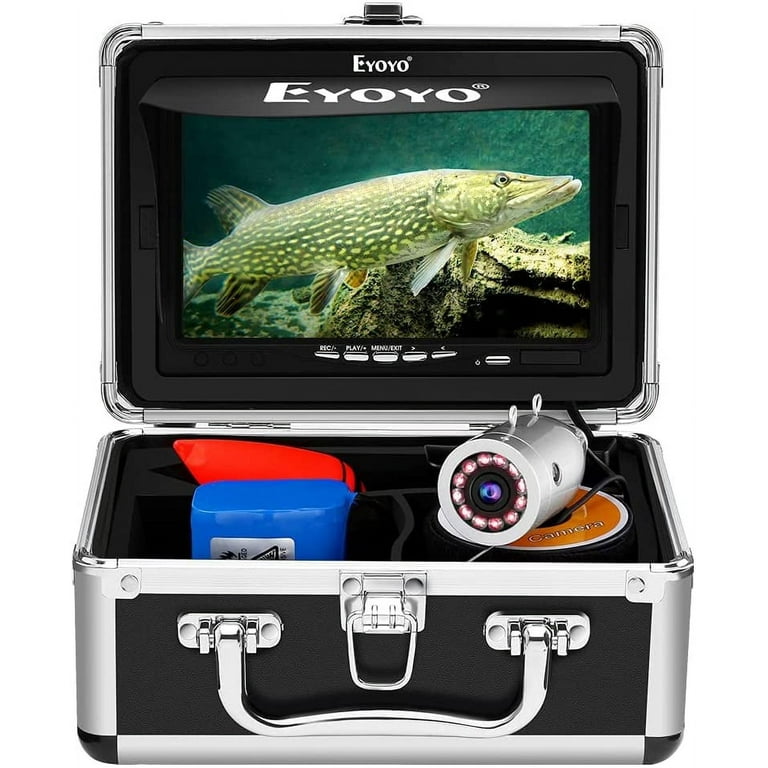 Underwater Fishing Camera Portable Video Fish Finder 1000TVL Waterproof  Camera Underwater DVR Video Fish Cam w/ 12pcs Infrared Lights for Boat,  Lake