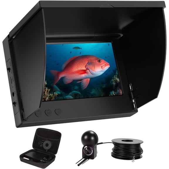 Underwater Fishing Camera with 4.3 Inch IPS Monitor, 65ft Cable 175° Ultra Wide Angle with Night Vision, IP68 Waterproof, 5000mAh Fish Finder