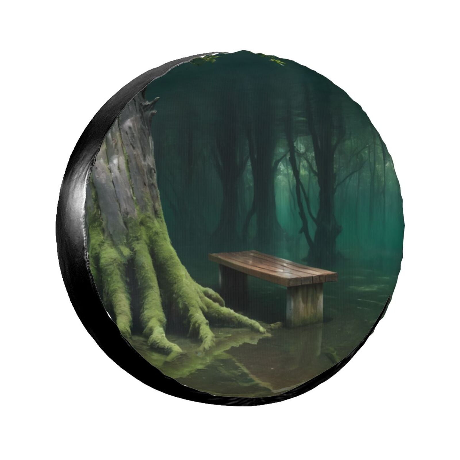 Underwater Forest Scene Spare tire cover wheel protector, weather