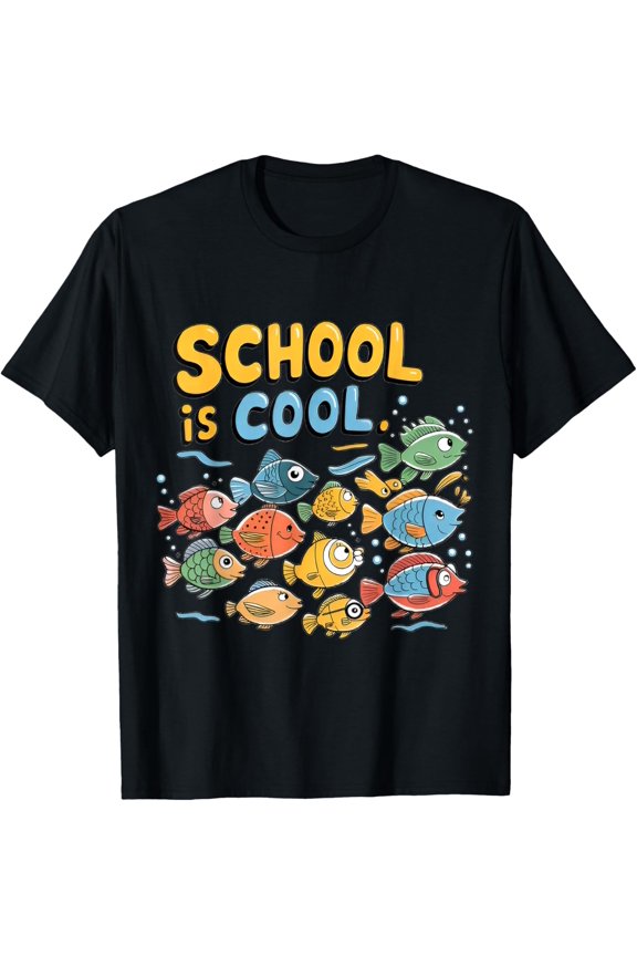 Underwater Fun Colorful School of Fish Back-to-School Adult T-shirt