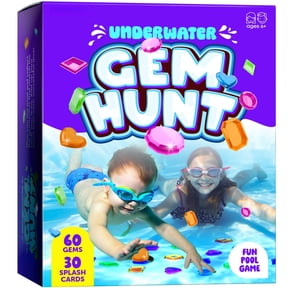 Underwater Hunt Pool Diving Game with Gemstones and Cards