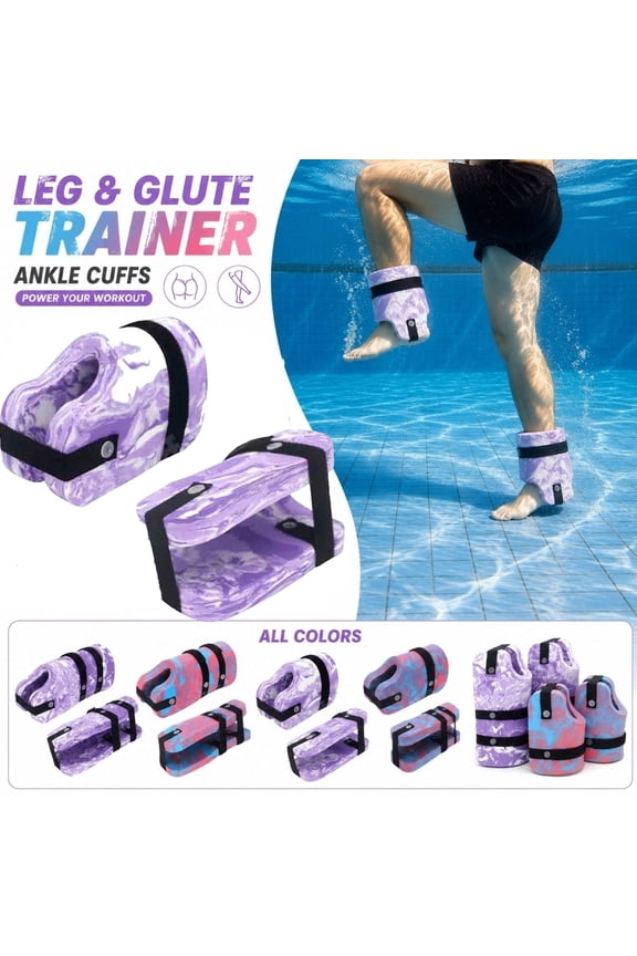Underwater Leg & Glute Trainer Foot Straps, Elastic Resistance Ankle Bands for Pool Water Aerobics & Lower Body Workout For Fitness (A-11*8*1")