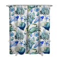 thumbnail image 1 of Underwater Marine Creatures Shower Curtain 72x84in, Ocean Coral Reef and Seahorse Decor, Quick-Dry Nautical Beach Theme with Hooks, 1 of 4