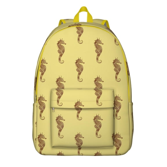 Underwater Marine Life Seahorse Travel Backpack Durable Oxford Material Backpack with Nautical Pattern Comfortable Carrying Large Capacity and Anti-theft Features for Students Travelers and Outdoor Ac