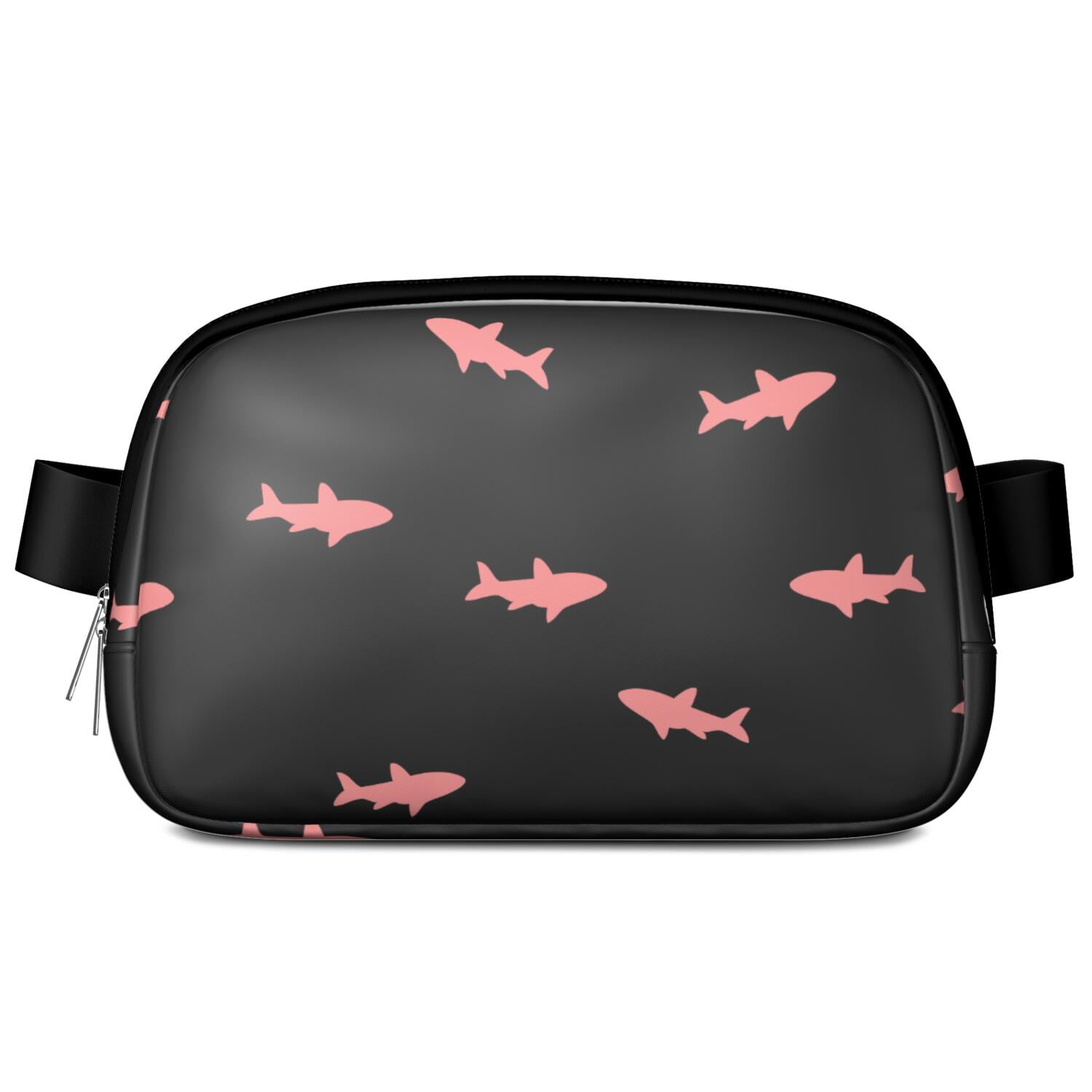 Underwater Marine Print Fanny Pack – Cute Cartoon Shark, Whale & Dolphin Waist Bag with Tropical Ocean Theme for Women