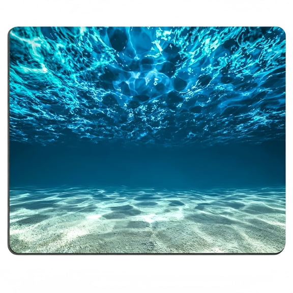 Underwater Marine Washable Square Rubber Base Mouse Pad for Laptop and Desktop Wireless Mouse Blue