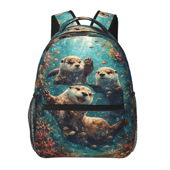 Underwater Otter Backpack Lightweight Travel Bag for Men and Women