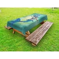 thumbnail image 1 of Underwater Outdoor Tablecloth, Mermaid Upper Body of a Woman and the Tail of Fish for Swimming Marine Life, Decorative Washable Fabric Picnic Table Cloth, 58 X 84 Inches,Teal Pale Blue, by Ambesonne, 1 of 2