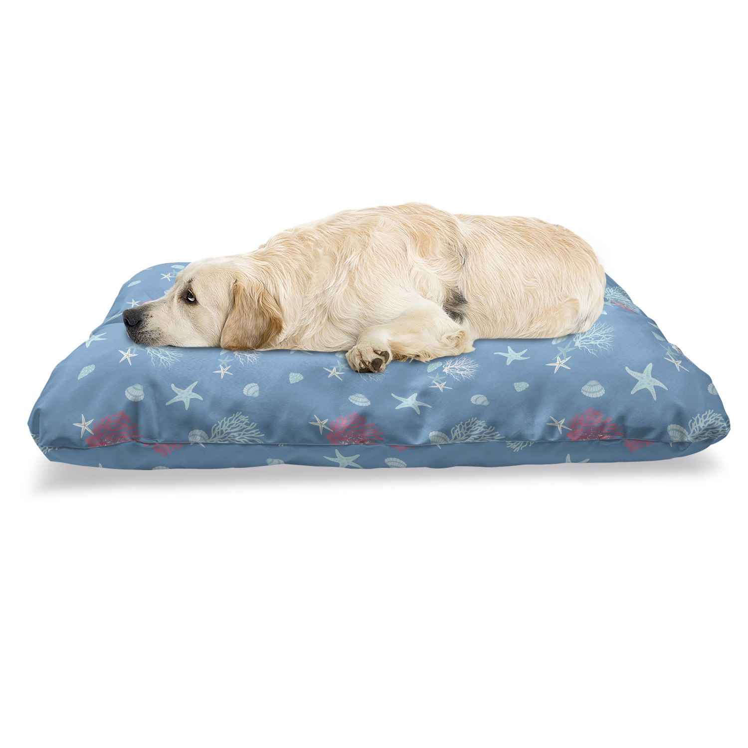 Underwater Pet Bed, Coral Reef and Sea Shells Starfish Mollusk ...
