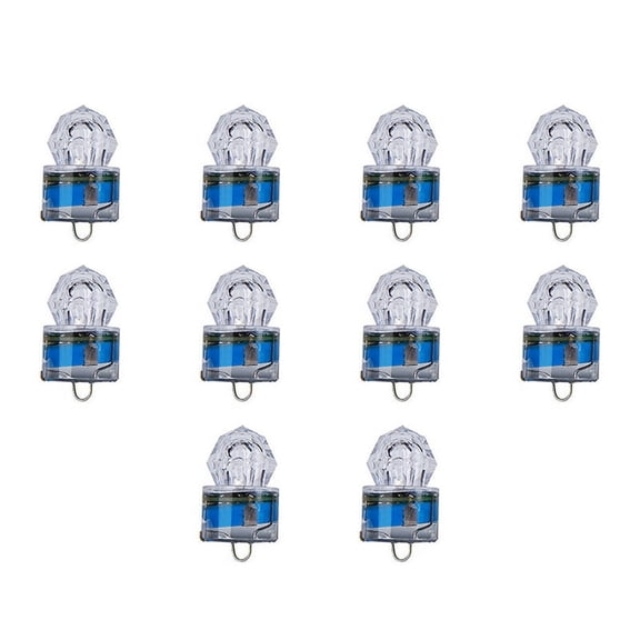 LED Deep Drop Underwater Fishing Light 10-Pack Blue Light Waterproof Bait Lamp for Night Fishing