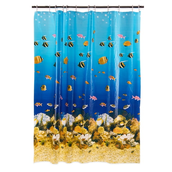 Design Imports 7596 70 x 72 in. Underwater Print Shower Curtain