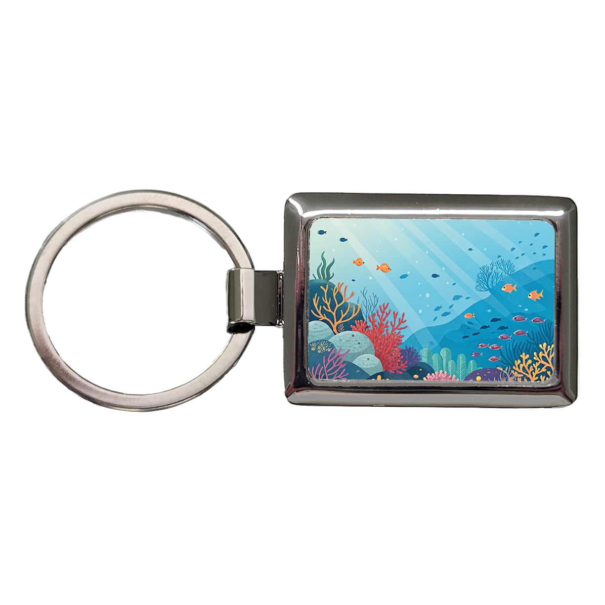 Underwater Reef Scene Fish Coral Ocean Tropical Metal Rectangle ...