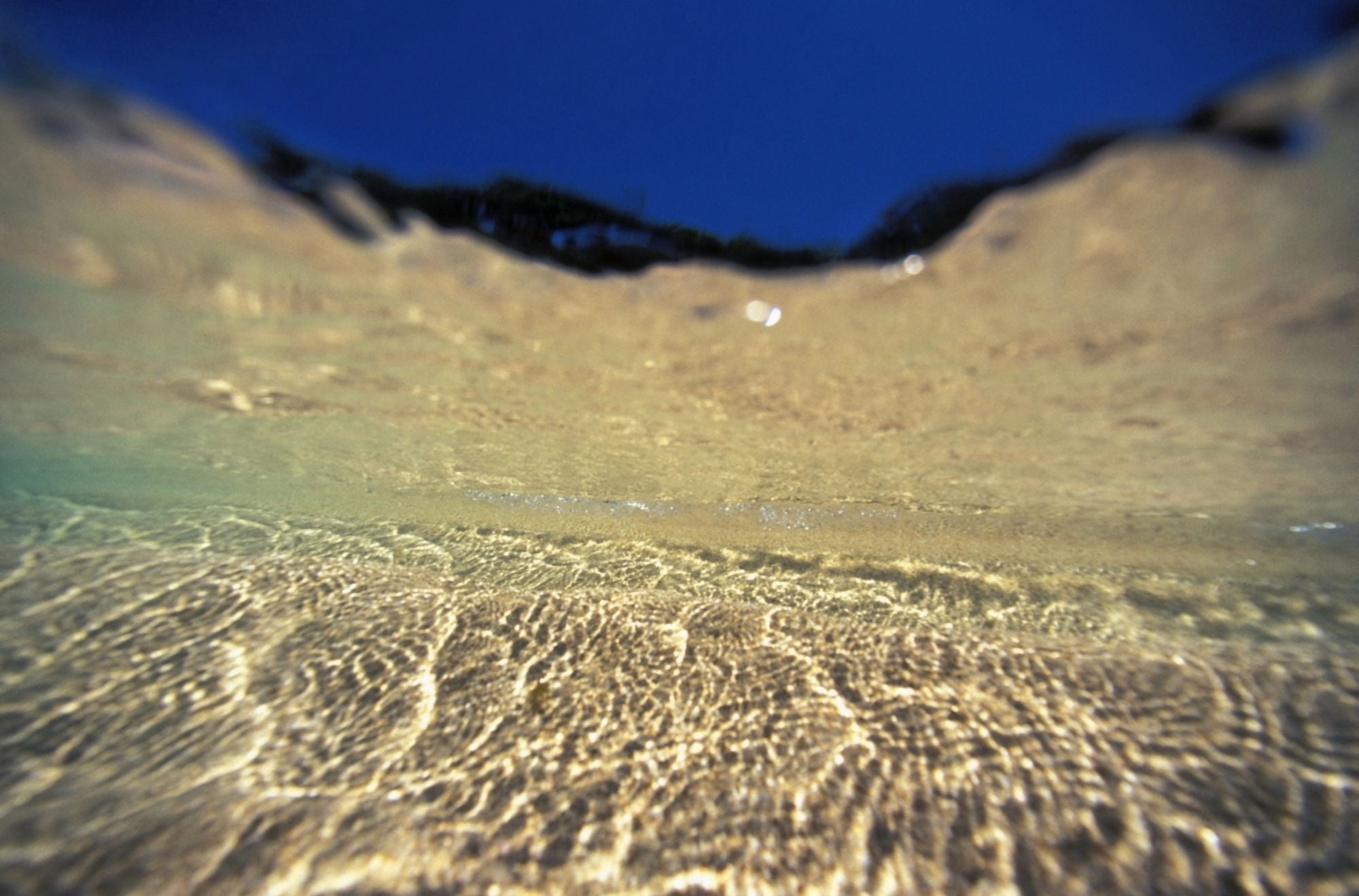 Underwater Reflections Along Sandy Bottom At Surface Blue Sky Visible Canvas Art - Vince Cavataio Design Pics (17 x 11)