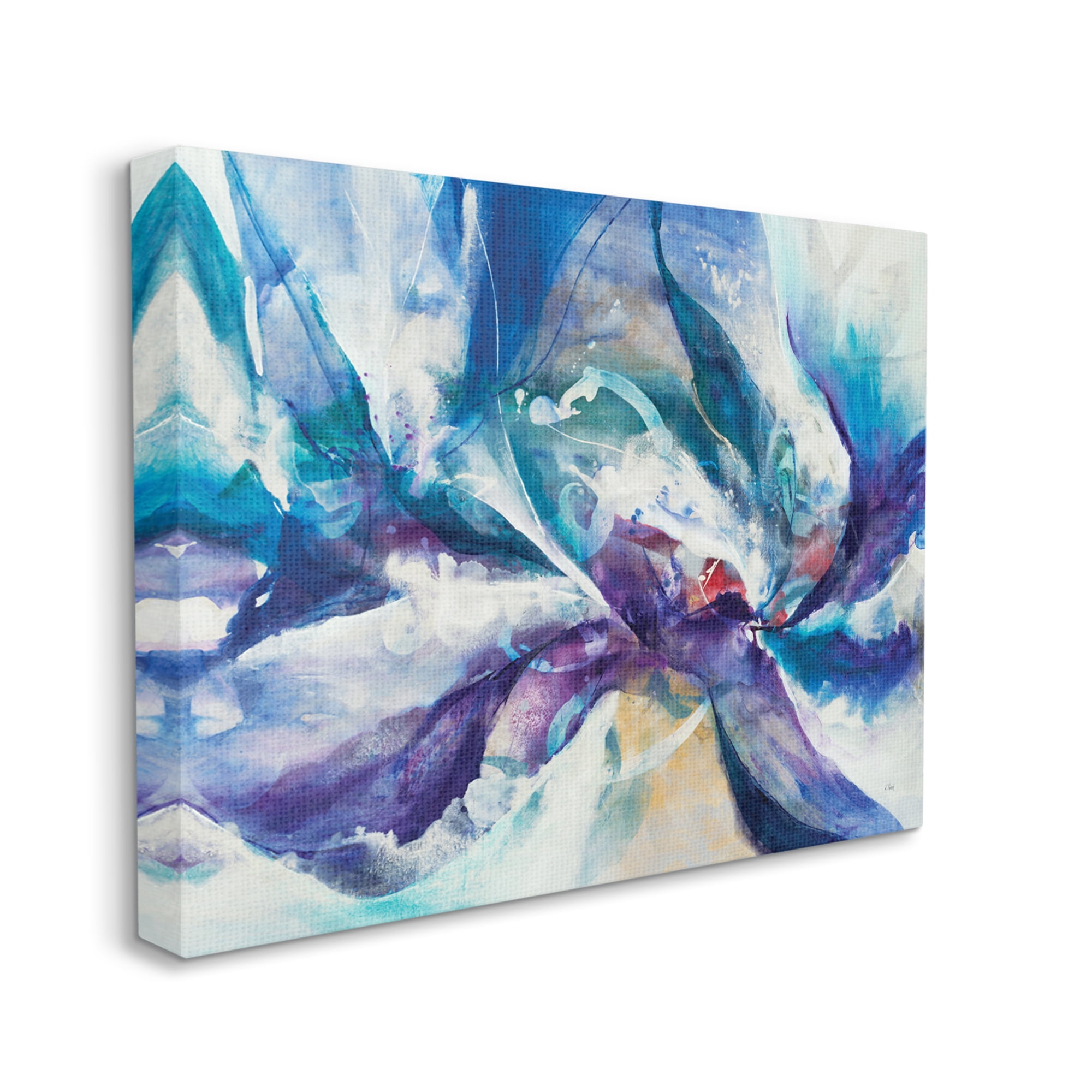 Stupell Industries Underwater Scene Abstract Swirling Blue Purple Details,36 x 48,Designed by K. Nari