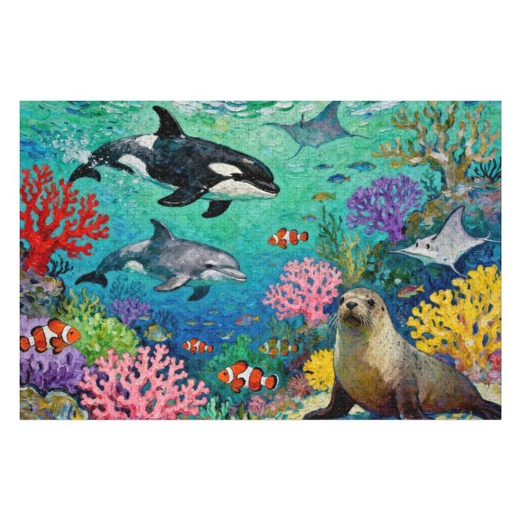 Underwater Scene Puzzle 500 Pieces for Sisters, Educational Ocean-Themed Jigsaw, Learning Activity, Men and Women Fun Puzzle, Indoor Skill-Building Game