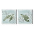 thumbnail image 1 of Underwater Sea Turtle Coral Landscape Animals & Insects Graphic Art Gallery Wrapped Canvas Print Wall Art, Set of 2, 1 of 7