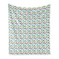 thumbnail image 1 of Underwater Soft Flannel Fleece Throw Blanket, Doodle Fishes Swimming in the Sea Starfish Anemone Butterflyfish Bubbles Kids, Cozy Plush for Indoor and Outdoor Use, 50" x 70", Multicolor, by Ambesonne, 1 of 5