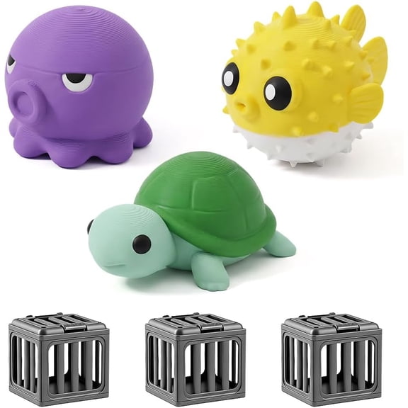 Underwater Swim Game Set with Floating Sea Animals Dive Cages