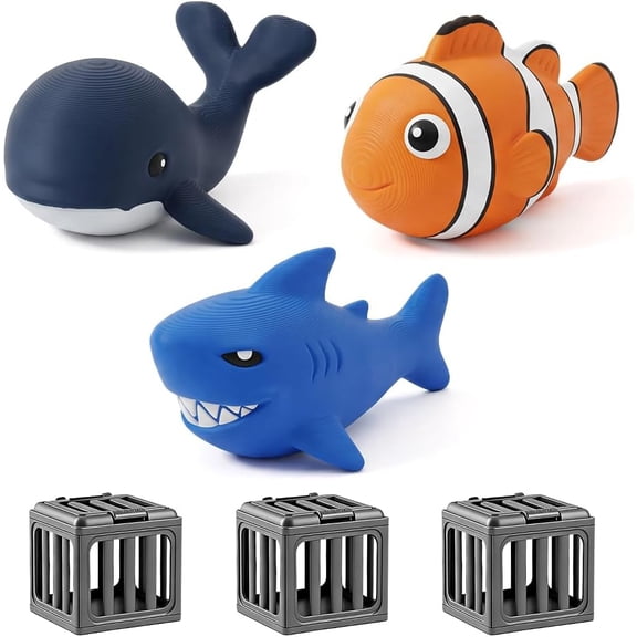 Underwater Swim Game Set with Floating Sea Animals Dive Cages