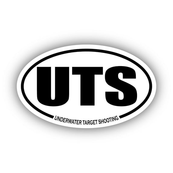 Underwater Target Shooting UTS Oval Bumper Sticker 3M Vinyl Decal 3 in x 5 in