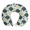 thumbnail image 1 of Underwater Travel Pillow Neck Rest, Funny Stingray and Starfish Nautilus Sea Shells Ocean Exotic Fish Doodle, Memory Foam Traveling Accessory Airplane and Car, 12", Grey Pale Green, by Ambesonne, 1 of 2