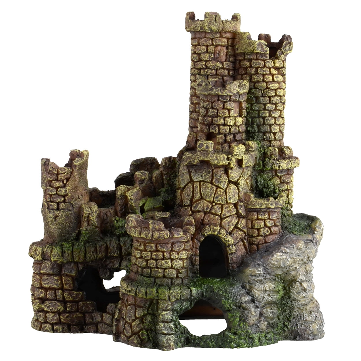 Underwater Treasures Large Artificial Stone Fortress Aquarium Decor, Gray