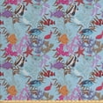 thumbnail image 1 of Ambesonne Underwater Fabric by the Yard Upholstery, Aquatic Jellyfish Fish, 3 Yards, Pale Sky Blue Multicolor, 1 of 4
