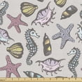 thumbnail image 1 of Underwater Upholstery Fabric by the Yard, Seashells Coral and Seahorse Shapes Retro Marine Theme Print in Pastel Colors, Decorative Fabric for DIY and Home Accents, Multicolor by Ambesonne, 1 of 5