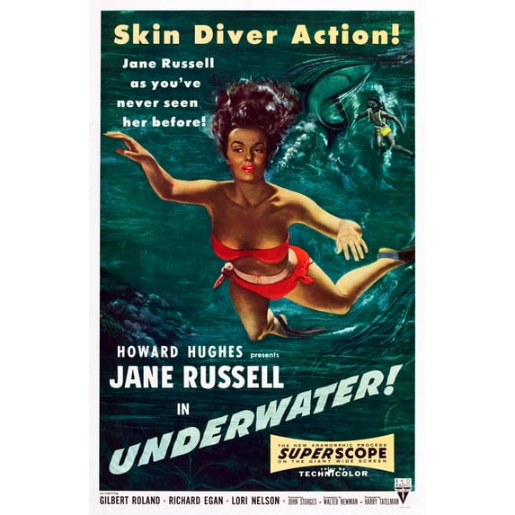 Underwater! Us Poster Art Jane Russell 1955 Movie Poster Masterprint (24 x 36)