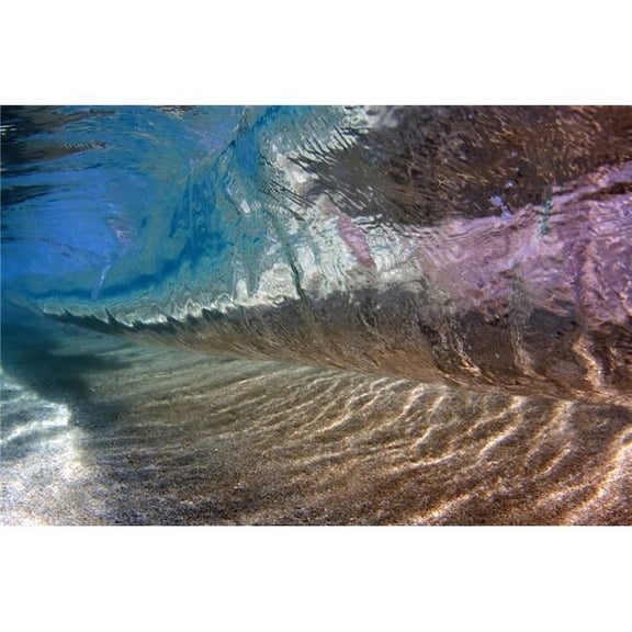 Underwater View of A Breaking Wave - Hawaii United States of America Poster Print - 34 x 22 in. - Large