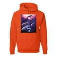 thumbnail image 1 of Underwater Whale Dolphin Bottlenose Nautical Fashion Graphic Hoodie Sweatshirt, Orange, 3XL, 1 of 1