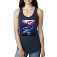 thumbnail image 1 of Underwater Whale Dolphin Bottlenose Nautical Fashion Ladies Racerback Tank Top, Navy, Small, 1 of 1