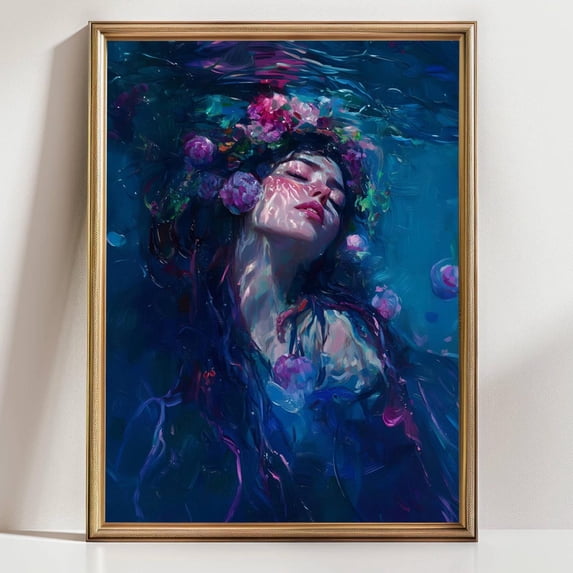 Underwater Woman Wall Art Print, Ethereal Dreamy Portrait, Ophelia ...