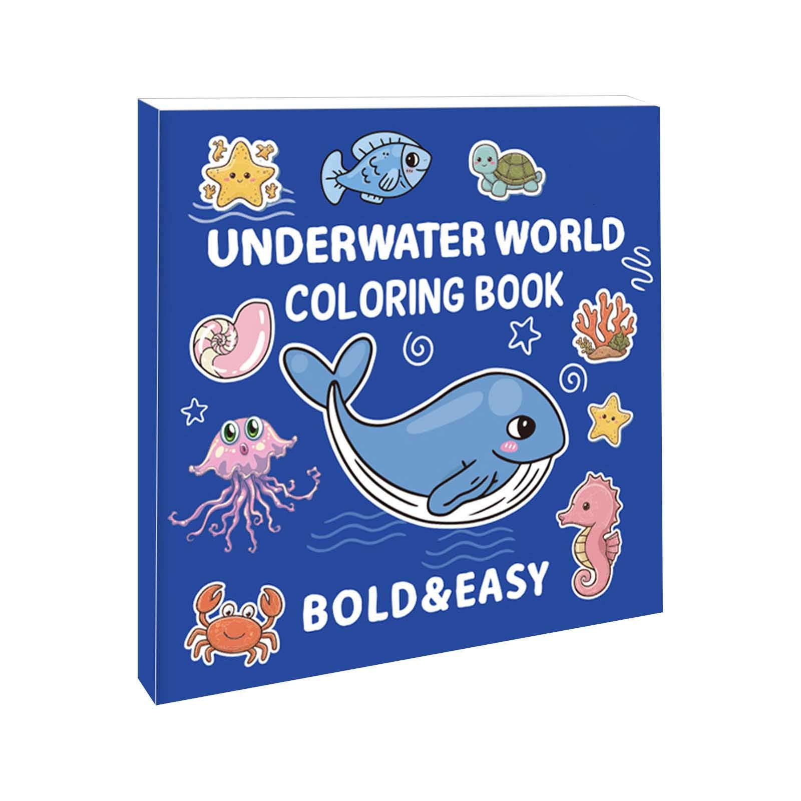 Underwater World Bold and Easy Coloring Book (Hardcover) - Walmart.com