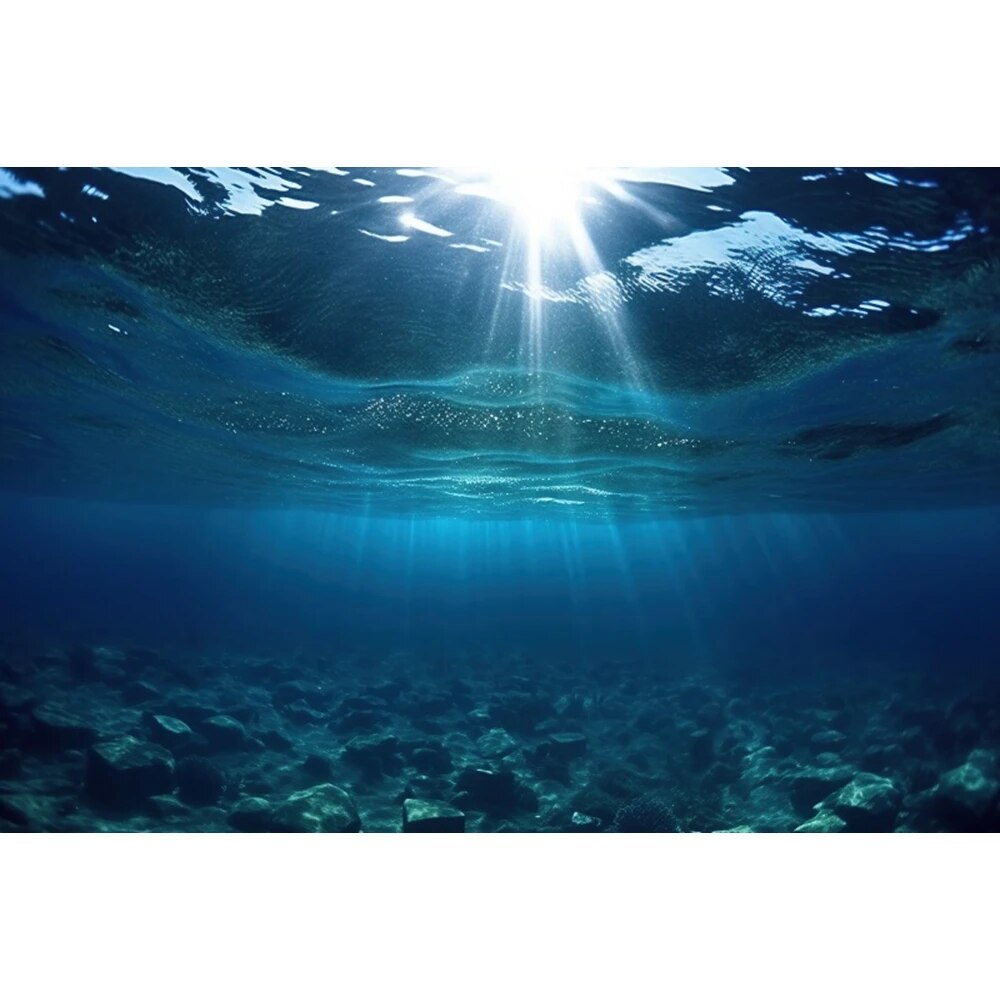 Underwater World Seabed Photography Backdrop Undersea Sunshine Fish