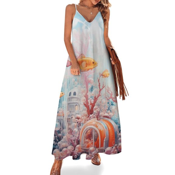 Underwater World Ship Coral Fine Art Sleeveless Dress Summer Dress Woman 2025