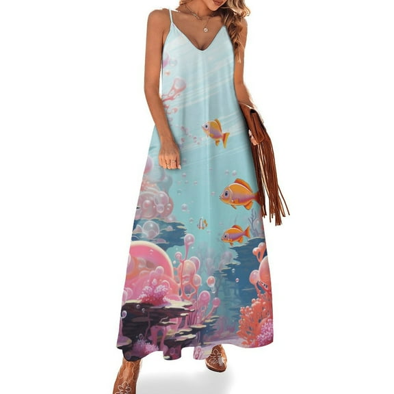 Underwater World Ship Coral Sleeveless Dress Women's Luxury Party Dress Birthday Dresses for Women
