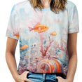 thumbnail image 1 of Underwater World Ship Coral Women's T-Shirt Short Sleeve T Shirts Tops Tee Ladies Loose T, 1 of 7